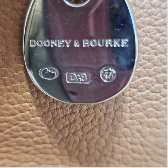 Dooney & Bourke Pebble Grain Leather Domed Satchel Tan Caramel Purse Handbag - Picture 4 of 16